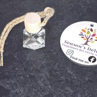Glass bottle car air freshener rope to attach to mirror. Highly scented, gift ideas, car Diffuser,  car accessories. Fresh scent.